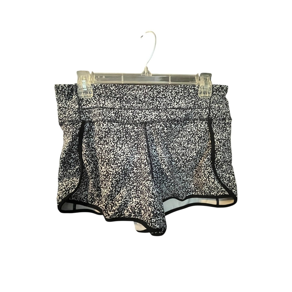 Lululemon Women's Running Gym Workout Shorts M‎ Waist 29" Black/White Lined